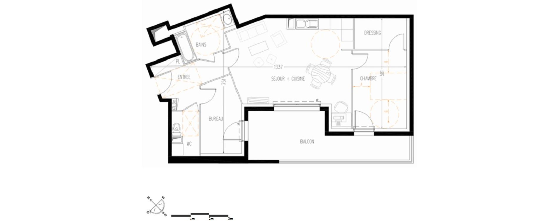 Appartement T2 bis de 68,23 m2 &agrave; Lille Lille sud