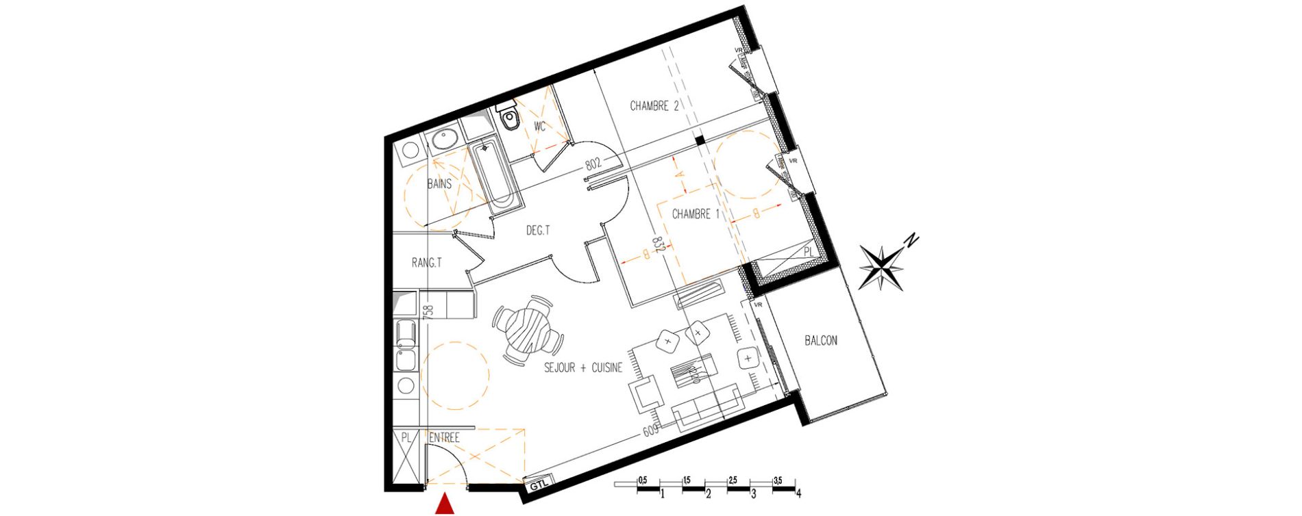 Appartement T3 de 69,90 m2 &agrave; Lille Lille sud