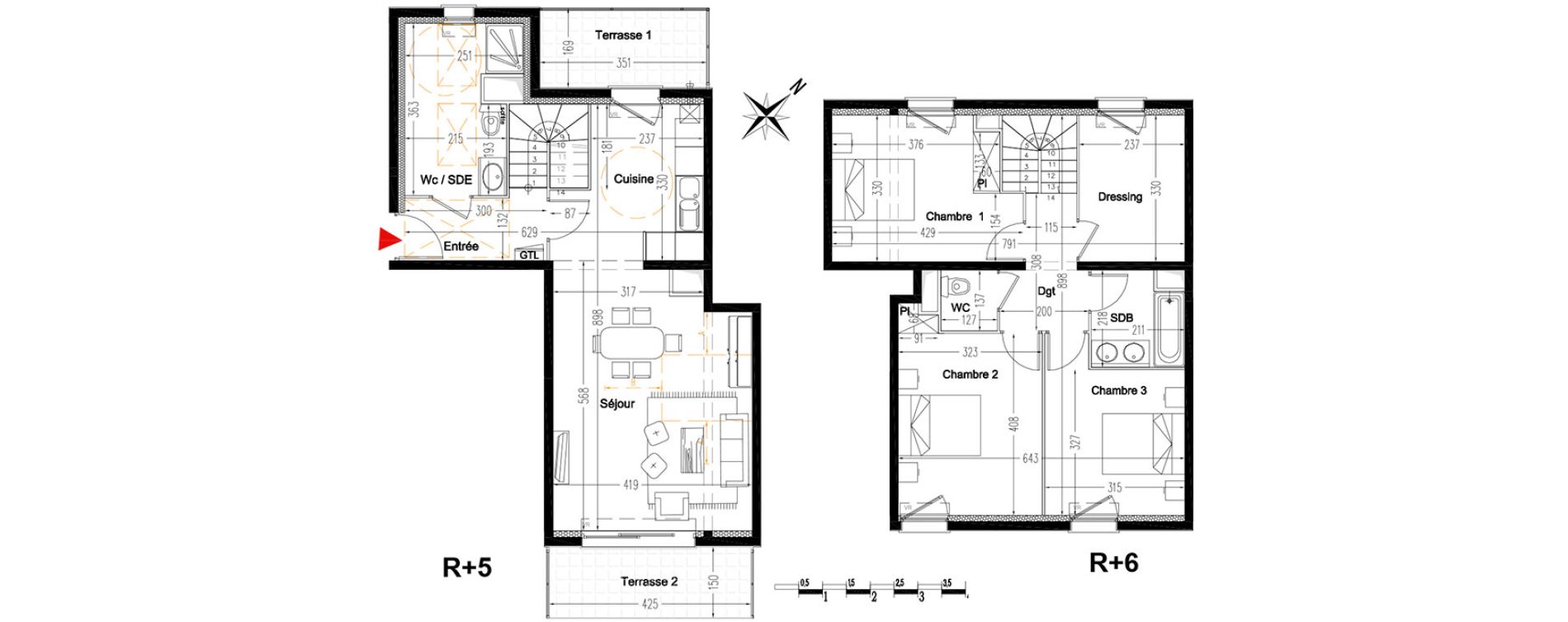 Duplex T4 de 101,31 m2 &agrave; Lille Lille sud