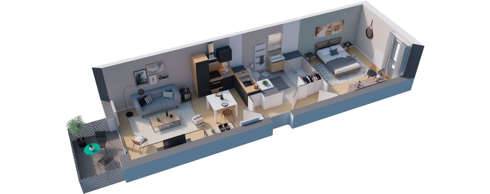 Appartement T2 de 45,37 m2 &agrave; Lille Centre