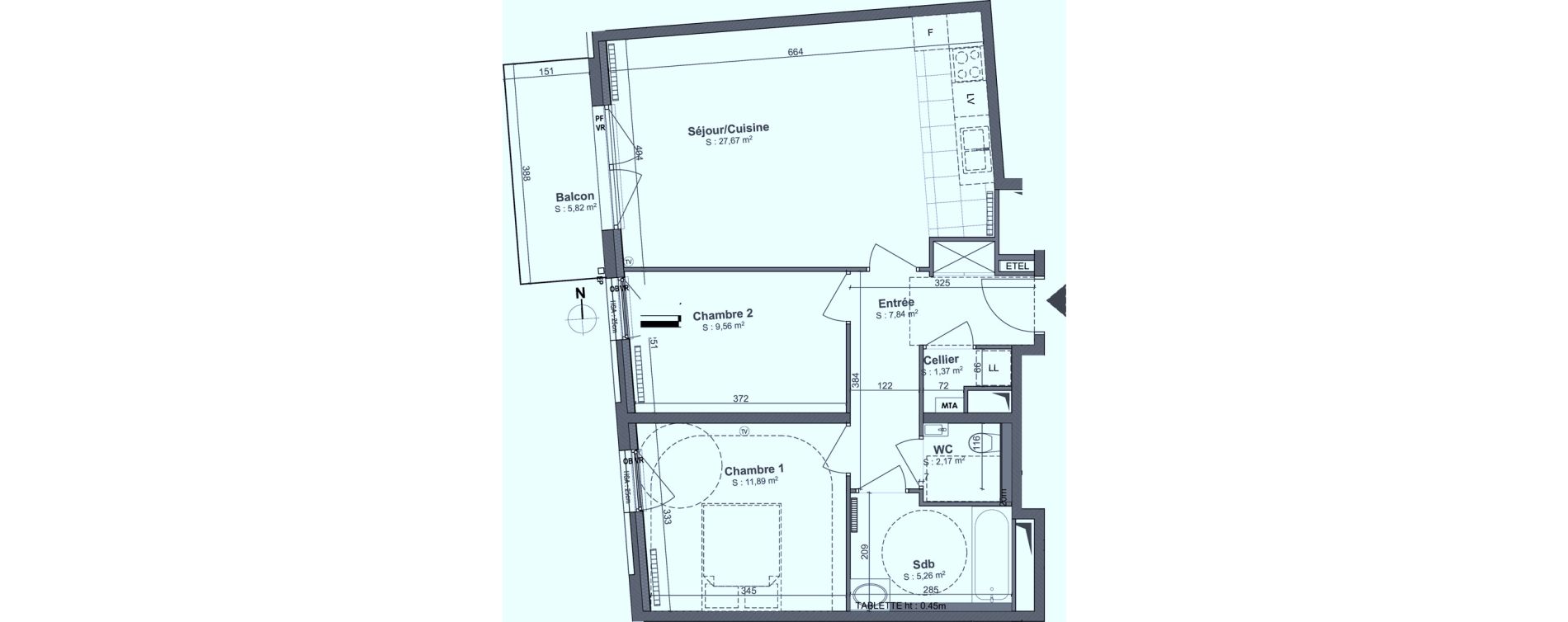 Appartement T3 de 65,76 m2 &agrave; Lille Centre