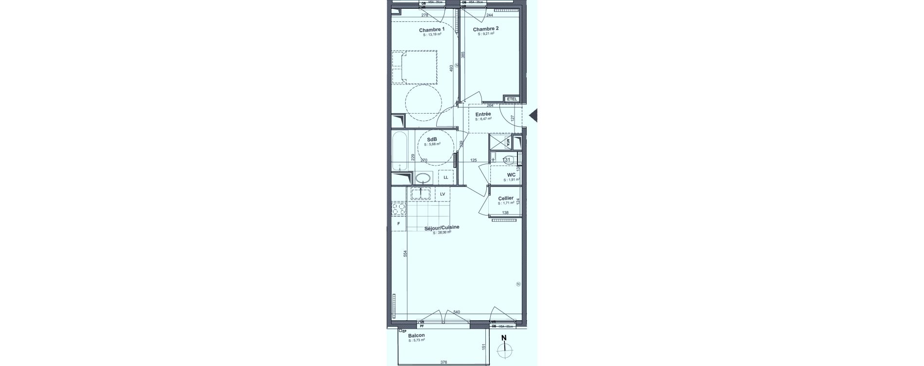 Appartement T3 de 66,23 m2 &agrave; Lille Centre