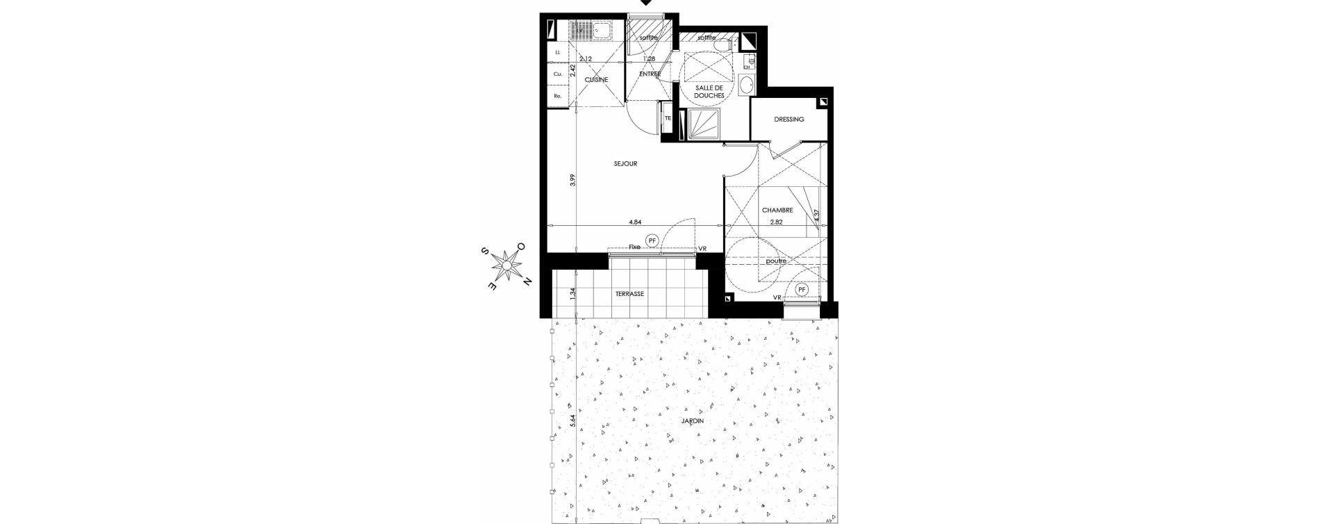 Appartement T2 de 45,86 m2 &agrave; Lille Lille lomme