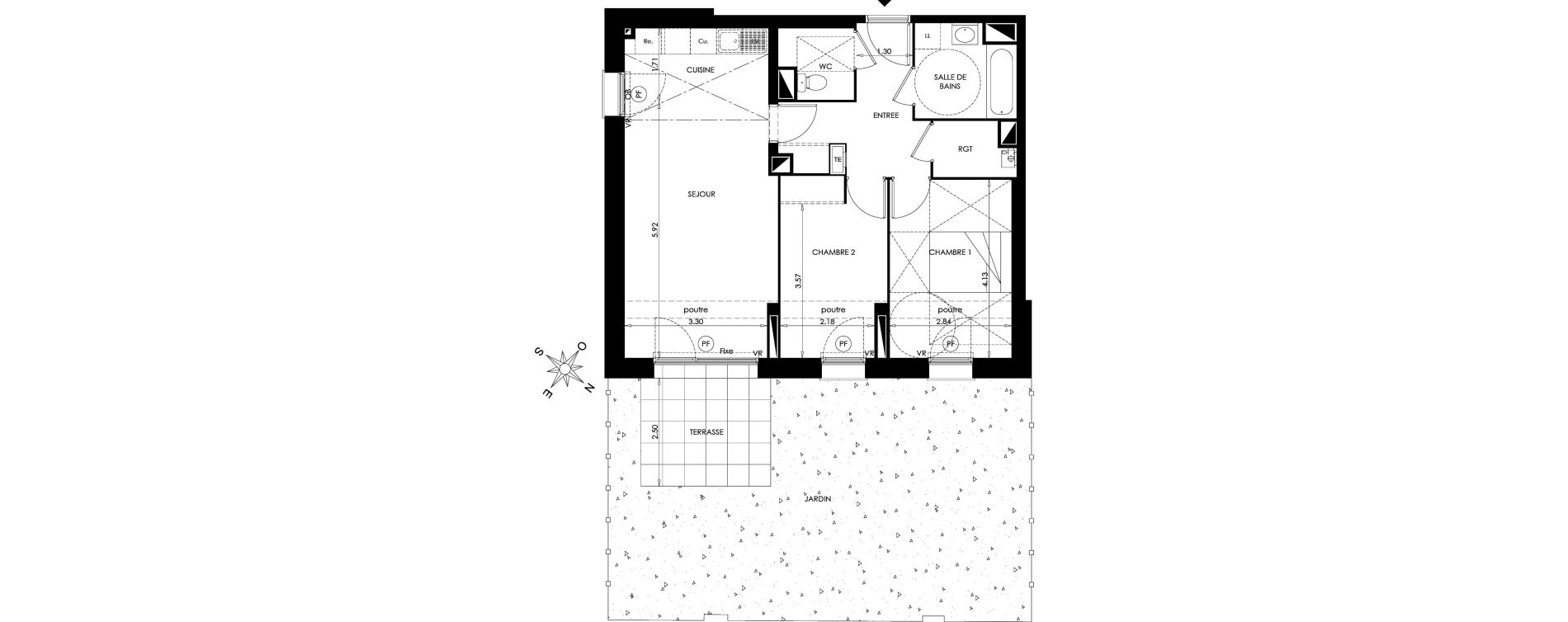 Appartement T3 de 64,98 m2 &agrave; Lille Lille lomme