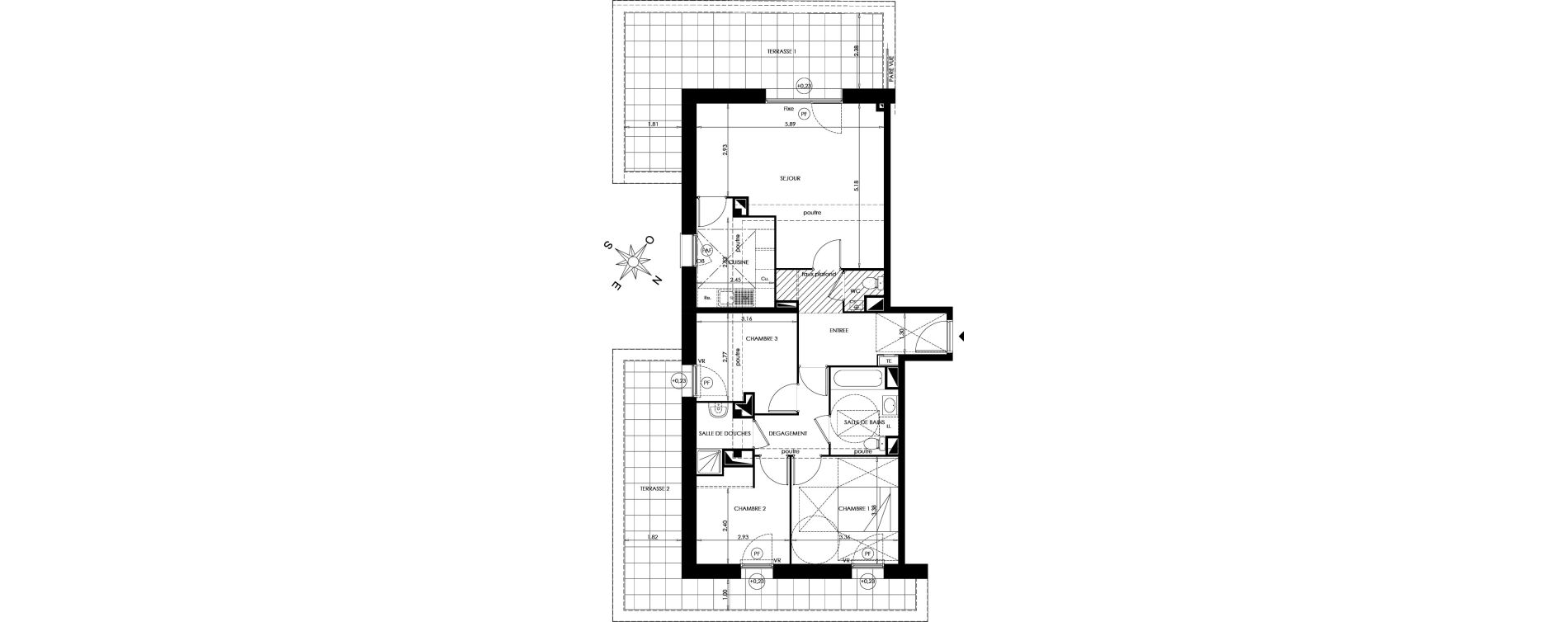 Appartement T4 de 85,87 m2 &agrave; Lille Lille lomme