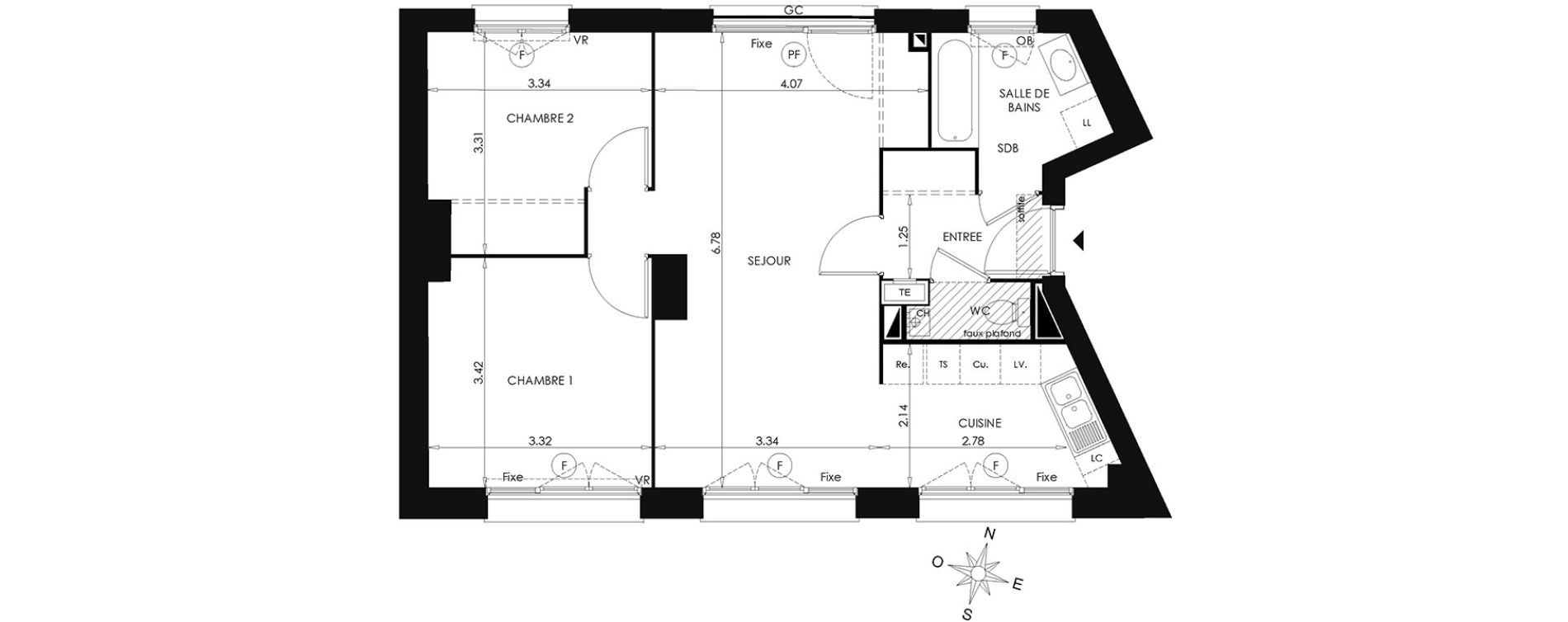 Appartement T3 de 62,31 m2 &agrave; Lille Lille lomme