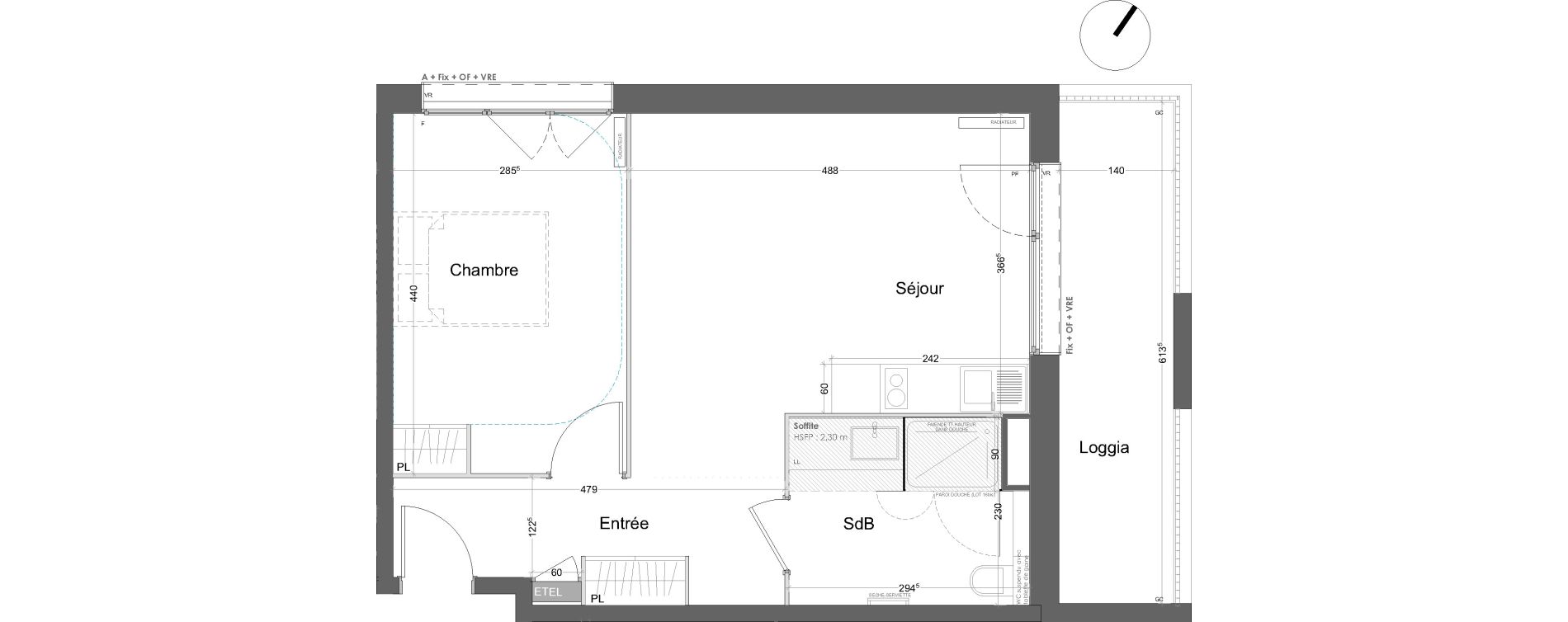 Appartement T2 de 44,90 m2 &agrave; Lille Lille lomme