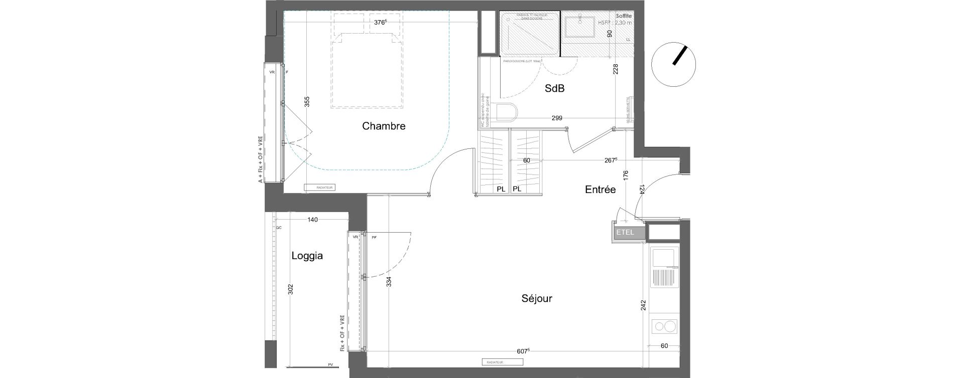 Appartement T2 de 43,86 m2 &agrave; Lille Lille lomme