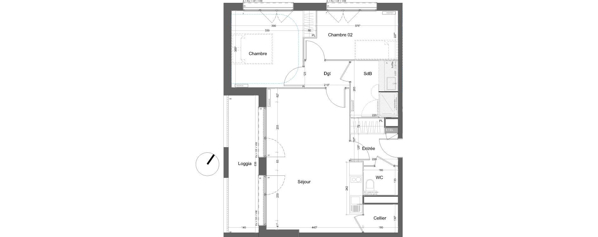 Appartement T3 de 65,57 m2 &agrave; Lille Lille lomme