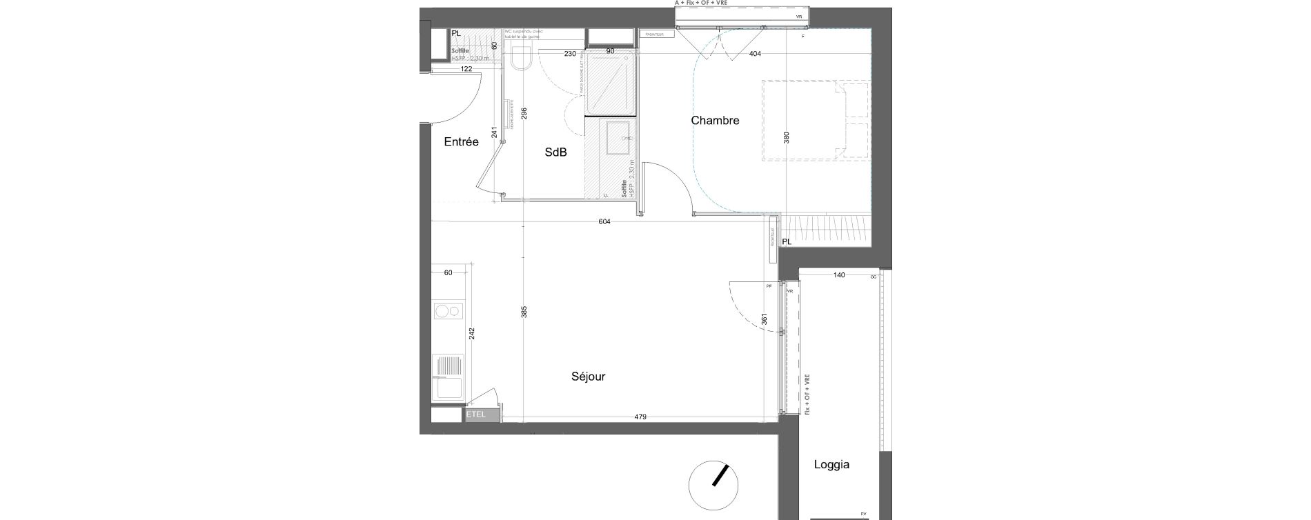 Appartement T2 de 45,94 m2 &agrave; Lille Lille lomme