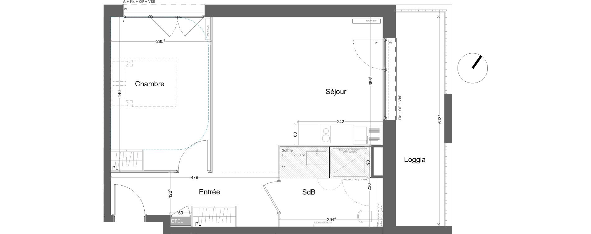 Appartement T2 de 44,90 m2 &agrave; Lille Lille lomme