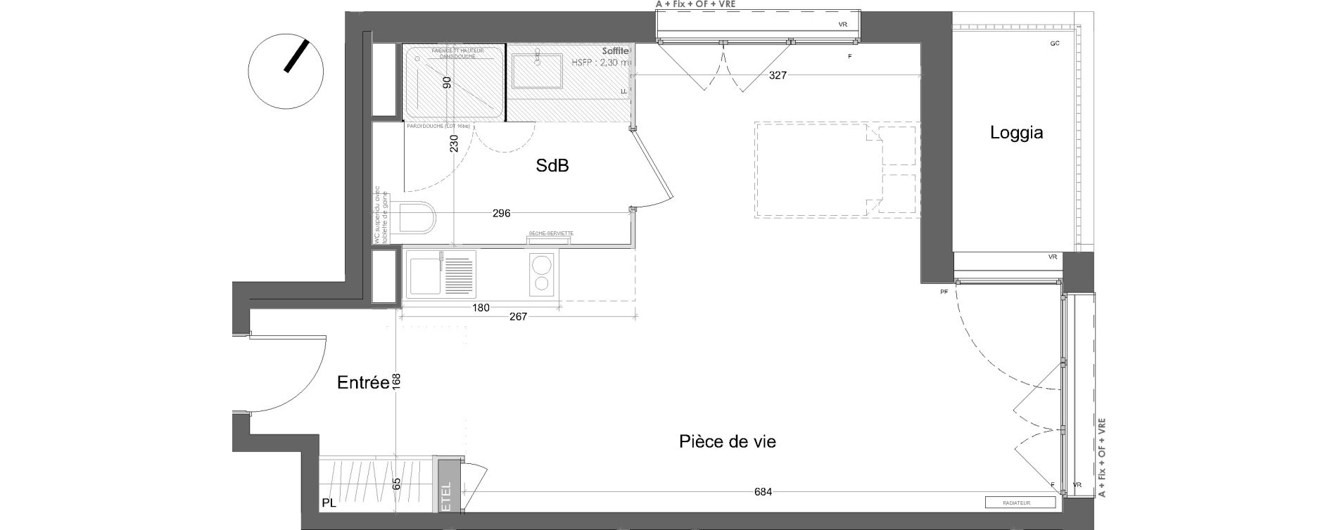 Appartement T1 de 39,37 m2 &agrave; Lille Lille lomme