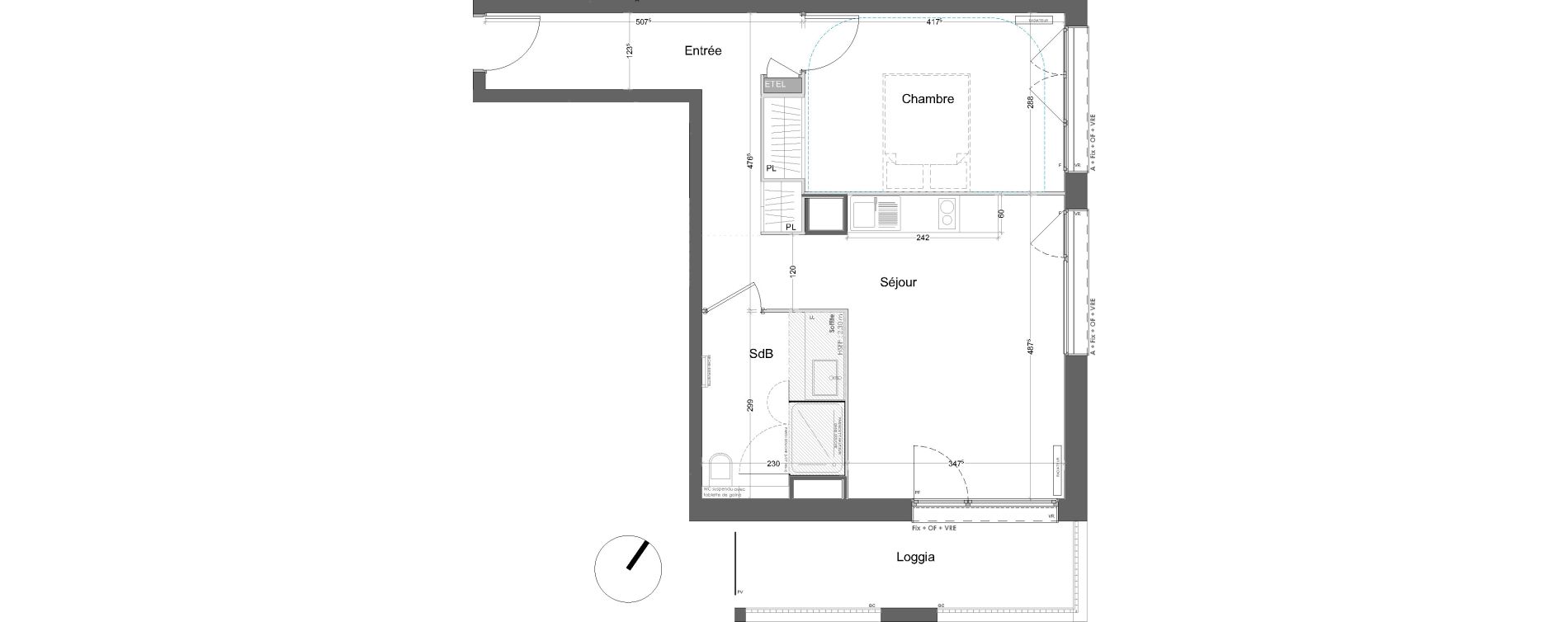 Appartement T2 de 47,90 m2 &agrave; Lille Lille lomme