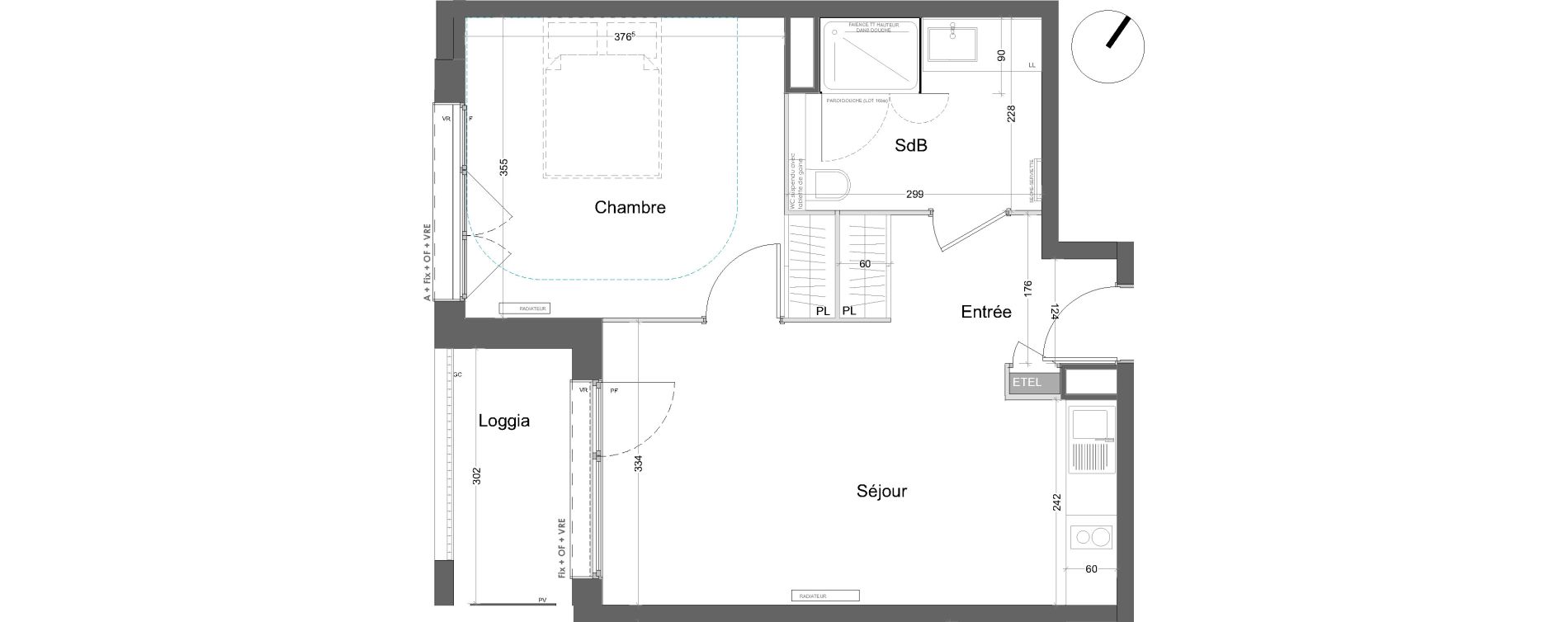 Appartement T2 de 43,86 m2 &agrave; Lille Lille lomme