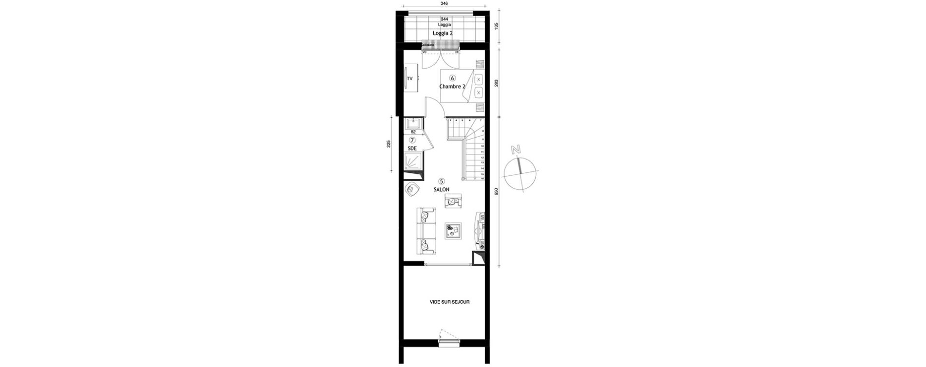 Duplex T3 de 70,70 m2 &agrave; Lille Lomme