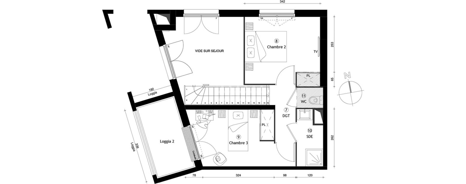 Duplex T4 de 79,90 m2 &agrave; Lille Lomme
