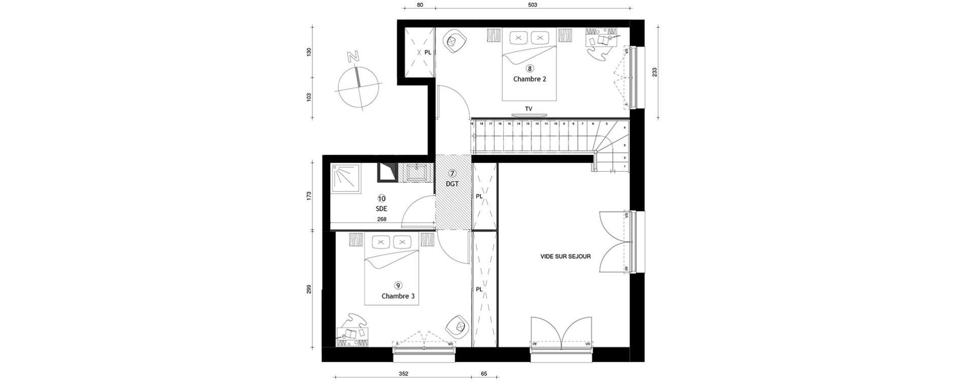 Duplex T4 de 87,30 m2 &agrave; Lille Lomme