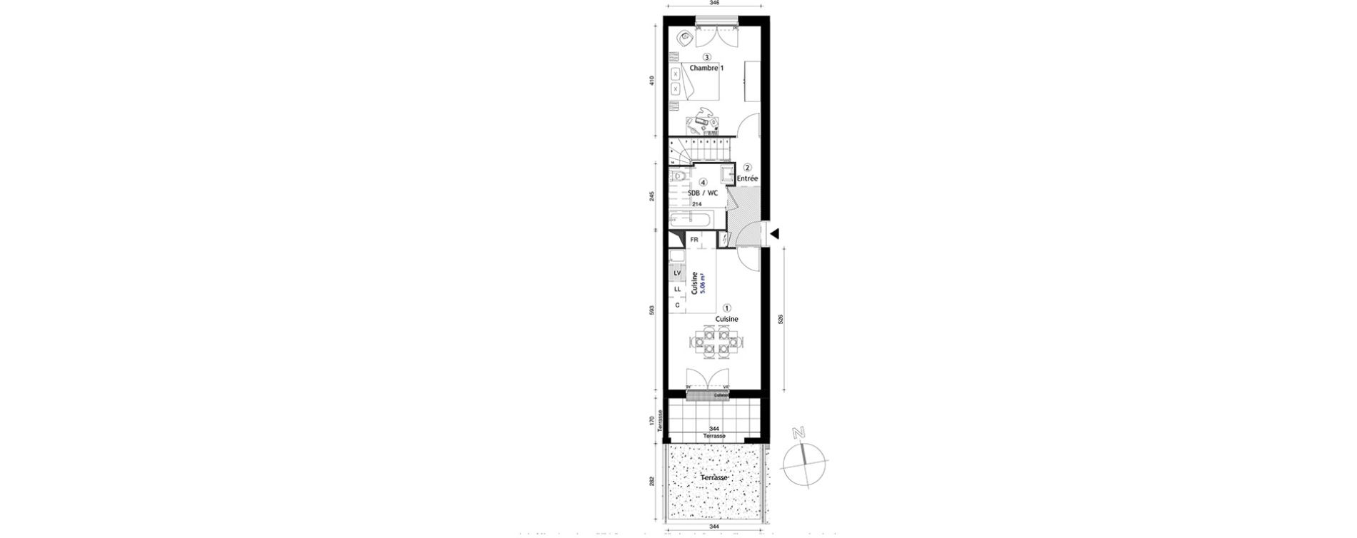 Appartement T3 de 70,80 m2 &agrave; Lille Lomme