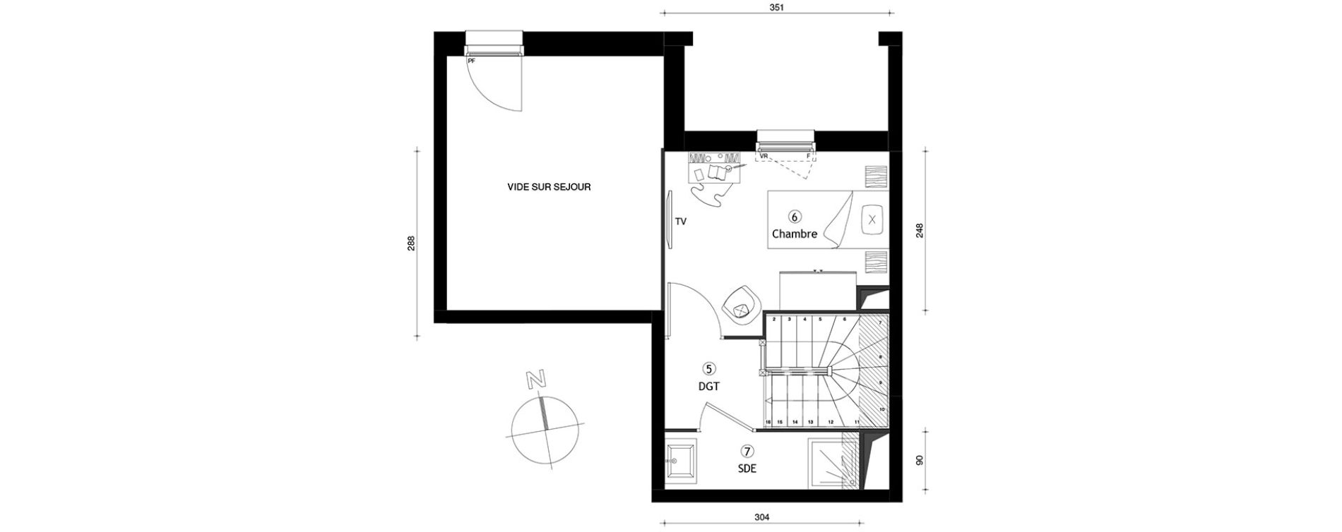 Duplex T2 de 49,60 m2 &agrave; Lille Lomme
