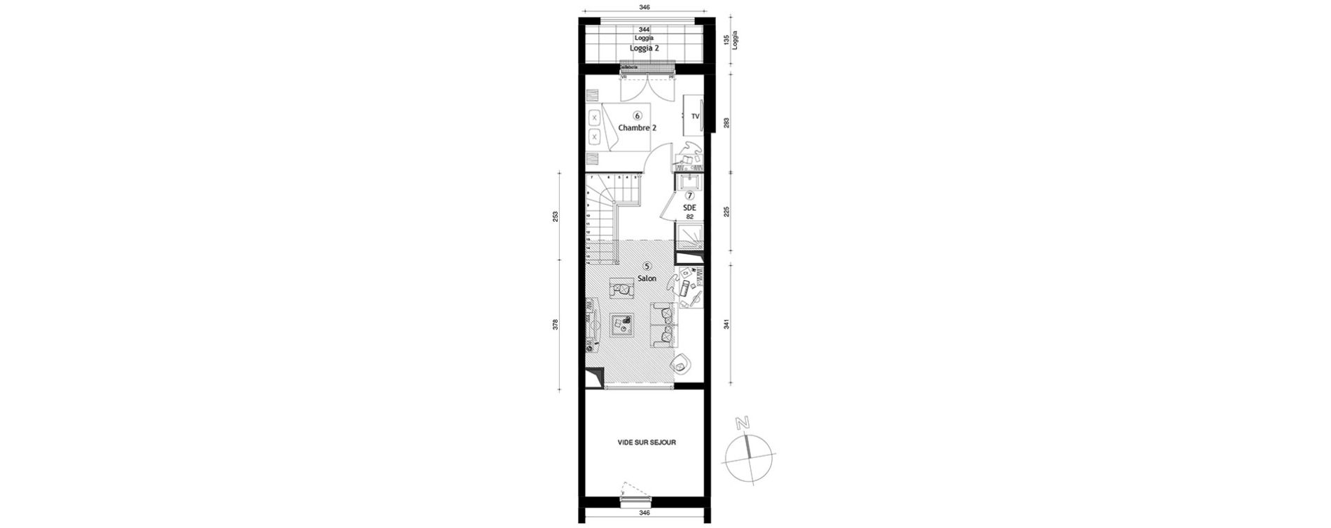Duplex T3 de 70,90 m2 &agrave; Lille Lomme
