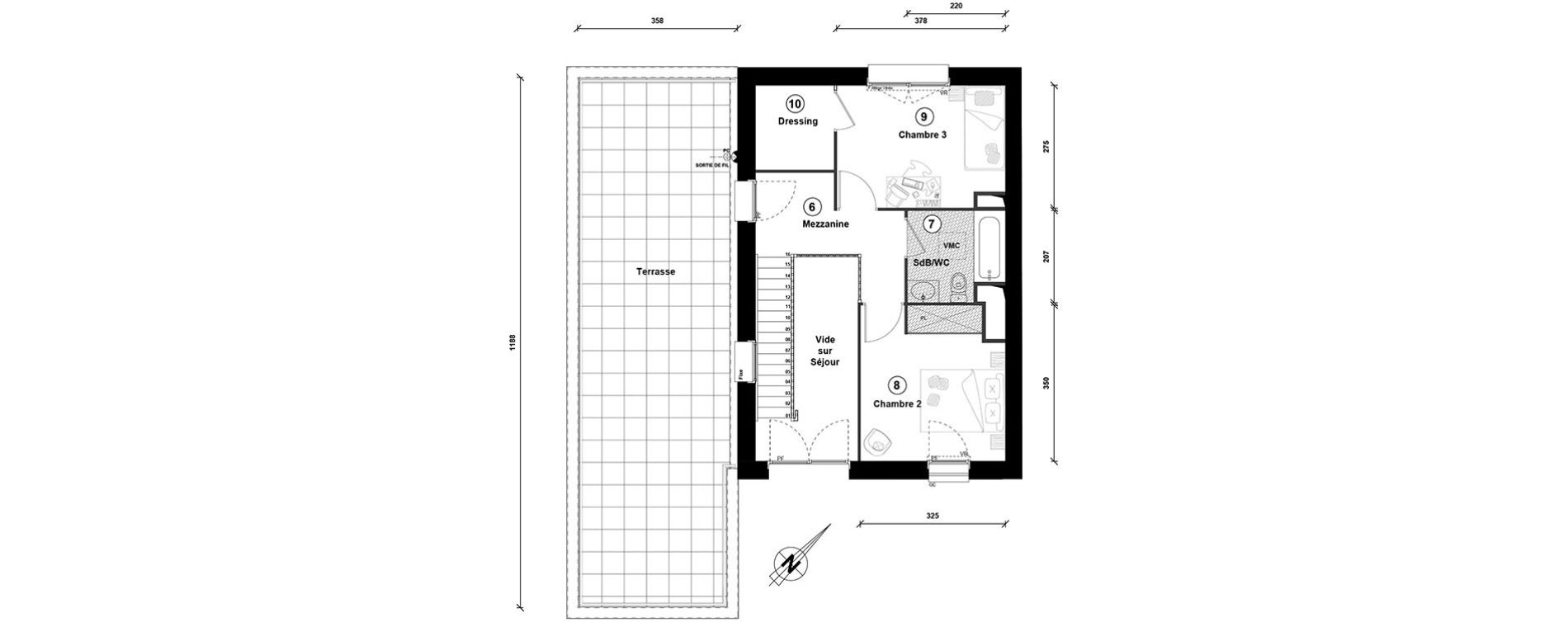 Duplex T4 de 77,90 m2 &agrave; Lille Lomme