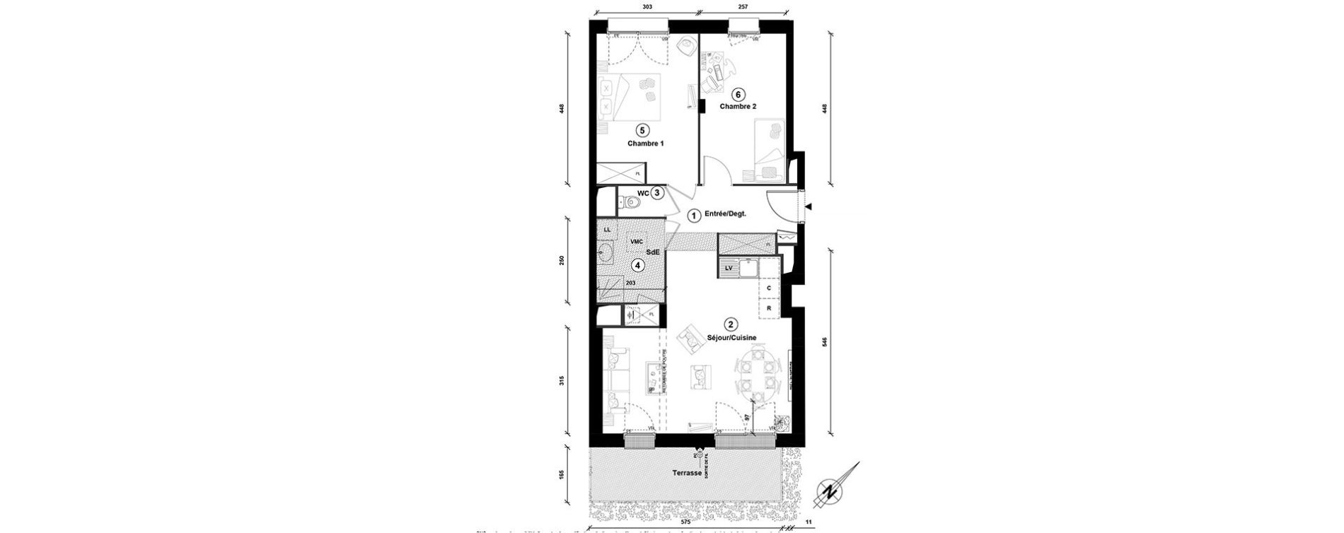 Appartement T3 de 64,90 m2 &agrave; Lille Lomme