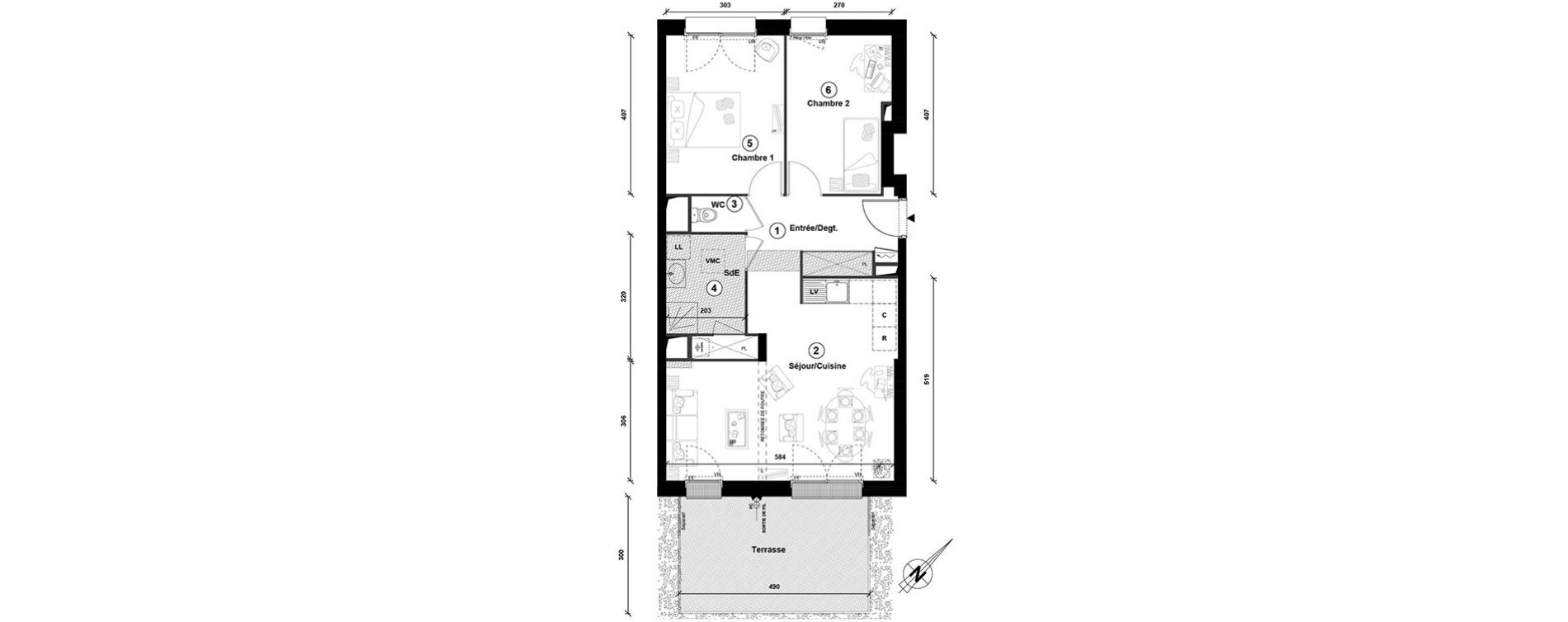 Appartement T3 de 63,50 m2 &agrave; Lille Lomme