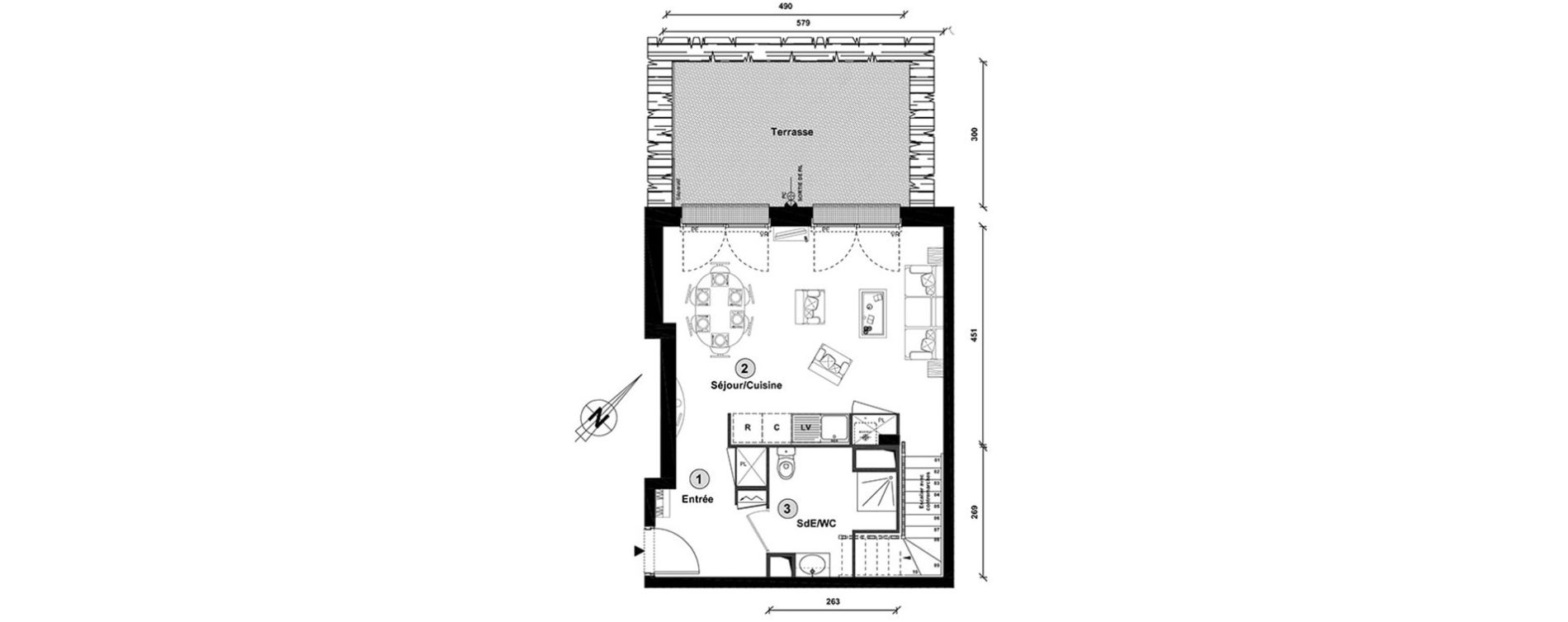 Duplex T3 de 73,10 m2 &agrave; Lille Lomme
