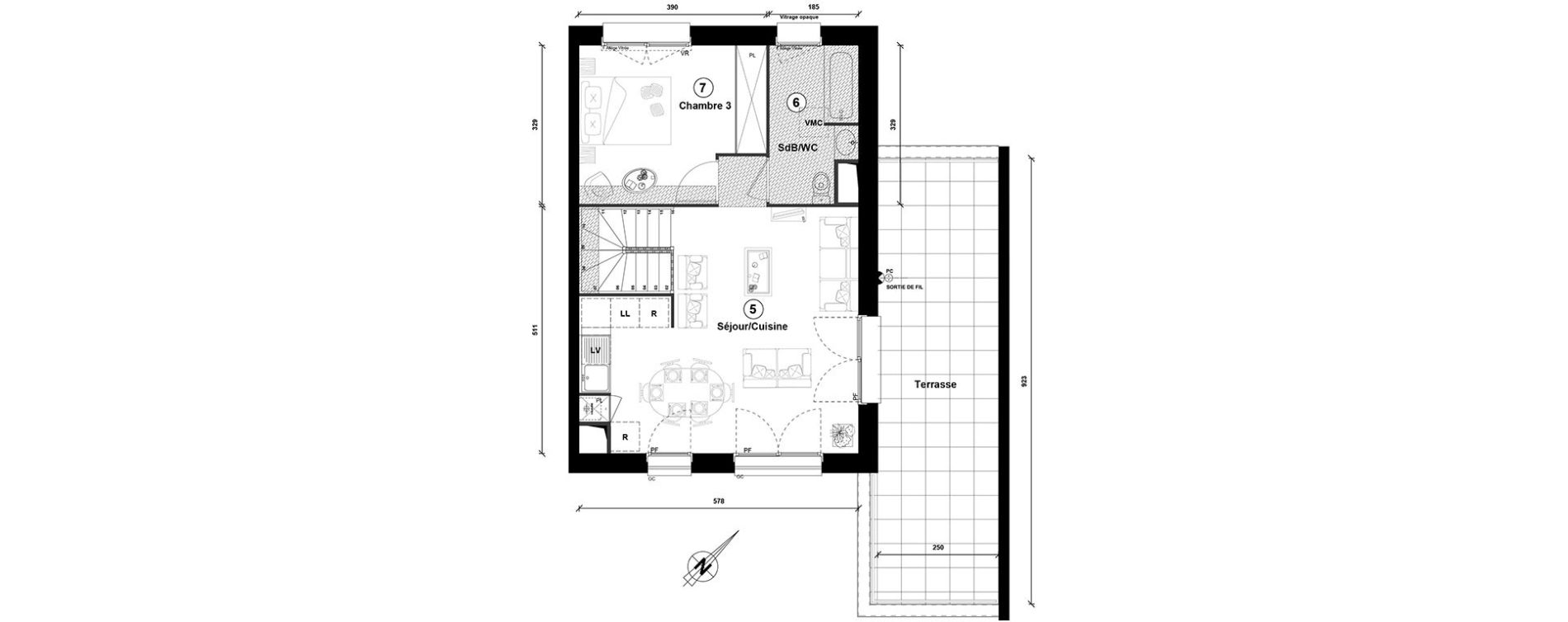 Duplex T4 de 69,90 m2 &agrave; Lille Lomme