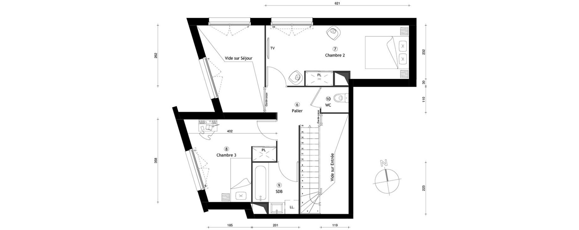 Duplex T4 de 87,80 m2 &agrave; Lille Lomme