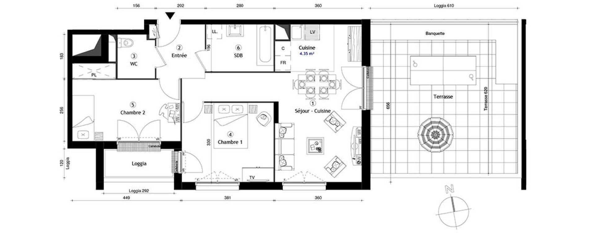 Appartement T3 de 65,50 m2 &agrave; Lille Lomme