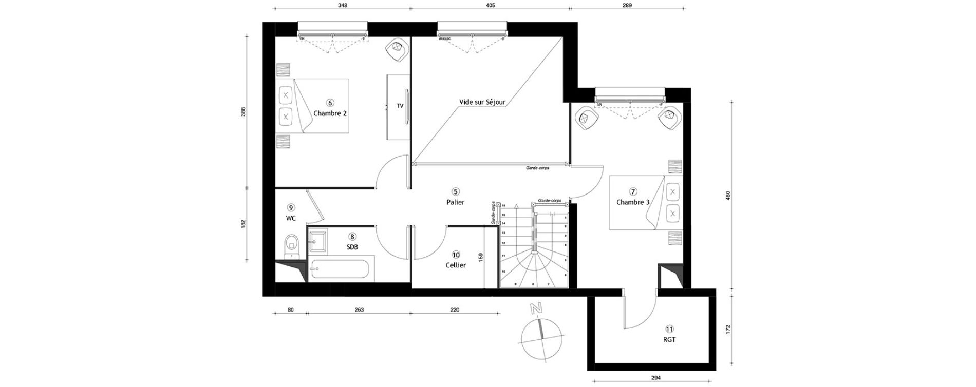 Duplex T4 de 105,60 m2 &agrave; Lille Lomme