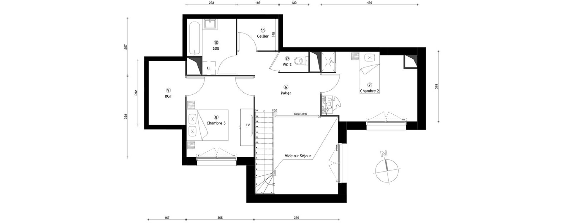 Duplex T4 de 91,20 m2 &agrave; Lille Lomme