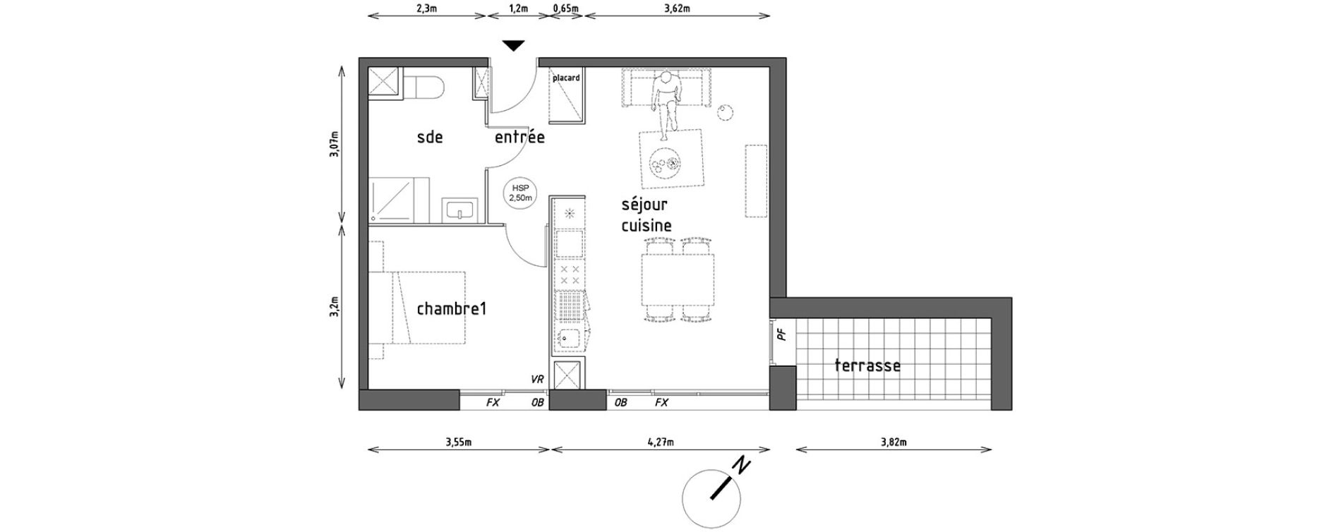 Appartement T2 de 48,10 m2 &agrave; Lille Lomme