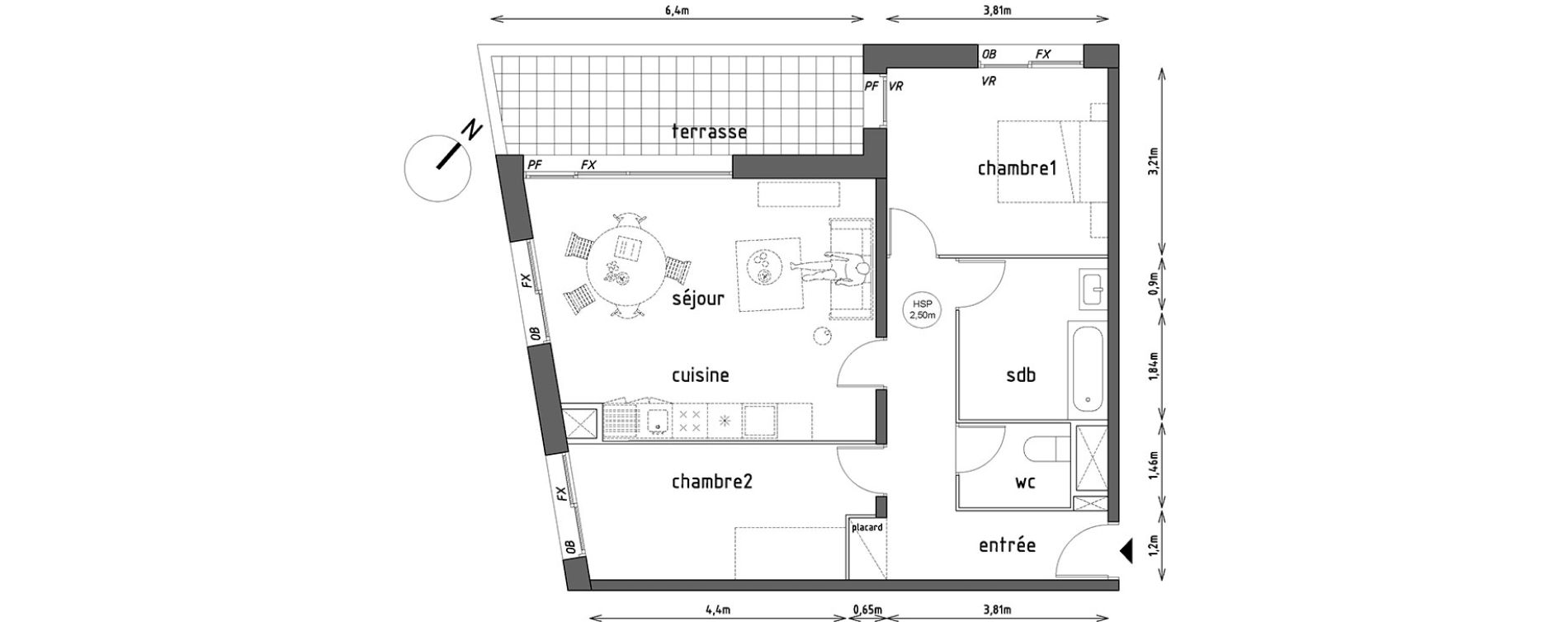 Appartement T3 de 69,00 m2 &agrave; Lille Lomme
