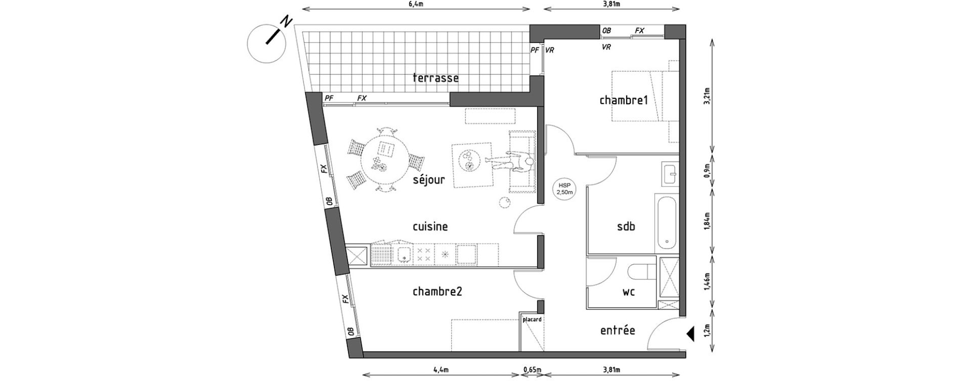 Appartement T3 de 69,00 m2 &agrave; Lille Lomme