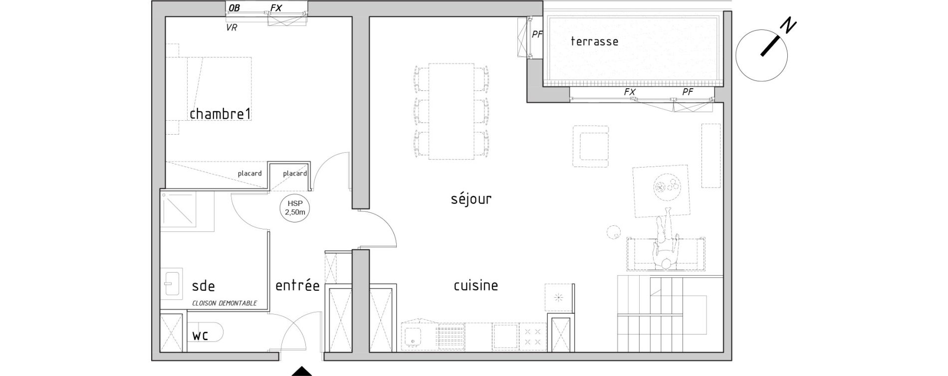 Duplex T5 de 120,30 m2 &agrave; Lille Lomme