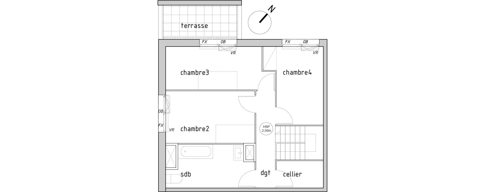 Duplex T5 de 120,30 m2 &agrave; Lille Lomme