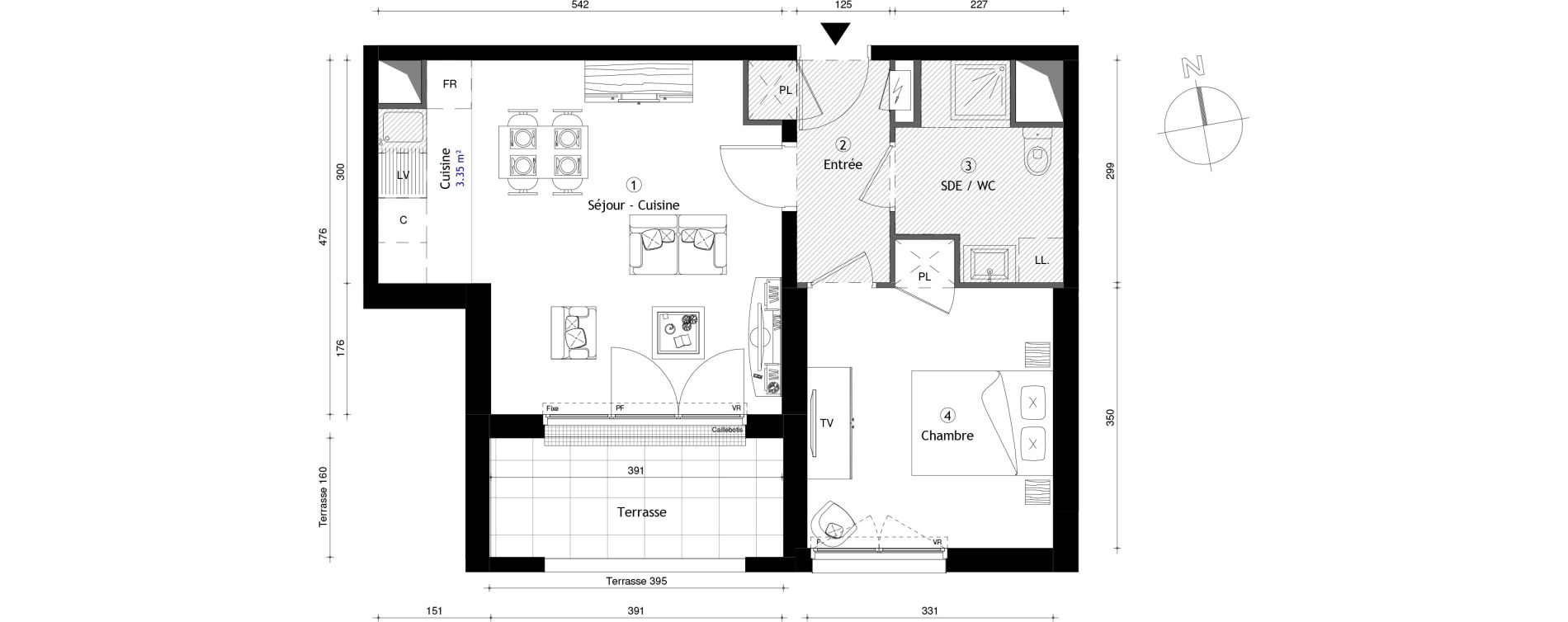 Appartement T2 de 43,90 m2 &agrave; Lille Lomme