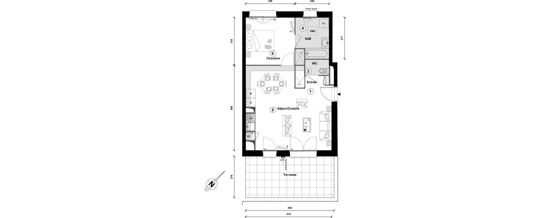 Appartement T2 de 48,90 m2 &agrave; Lille Lomme