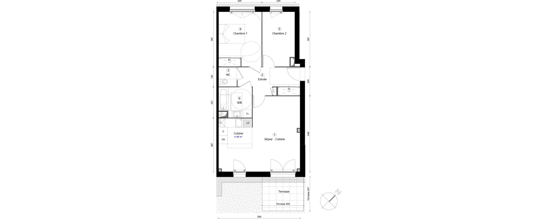 Appartement T3 de 64,70 m2 &agrave; Lille Lomme
