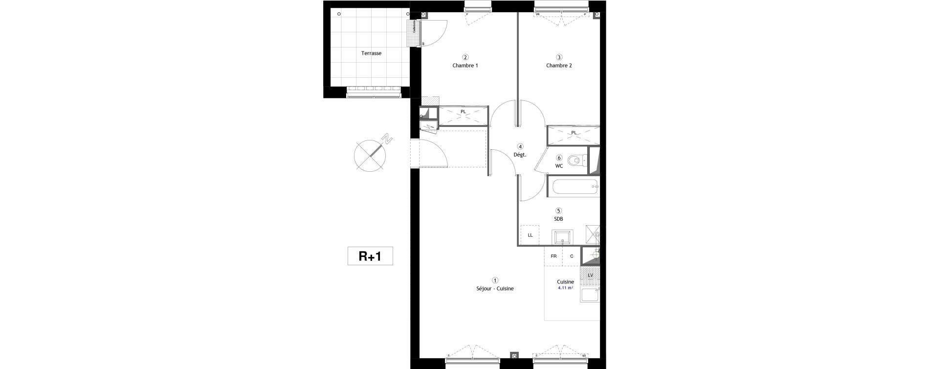 Appartement T3 de 65,70 m2 &agrave; Lille Lomme