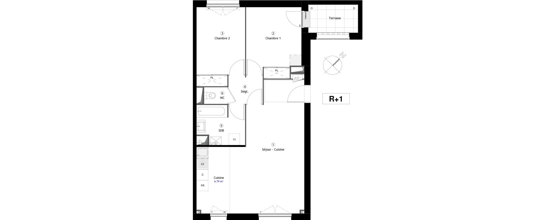 Appartement T3 de 65,30 m2 &agrave; Lille Lomme