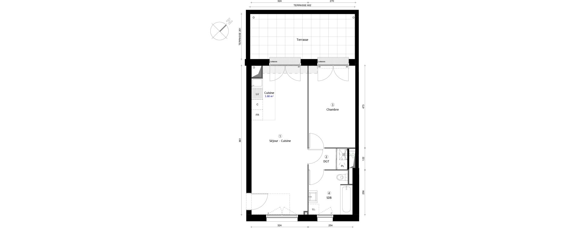 Appartement T2 de 49,10 m2 &agrave; Lille Lomme
