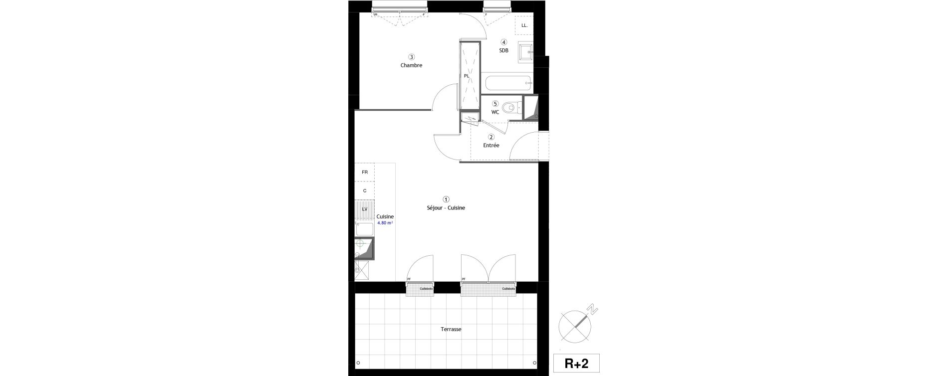 Appartement T2 de 49,60 m2 &agrave; Lille Lomme