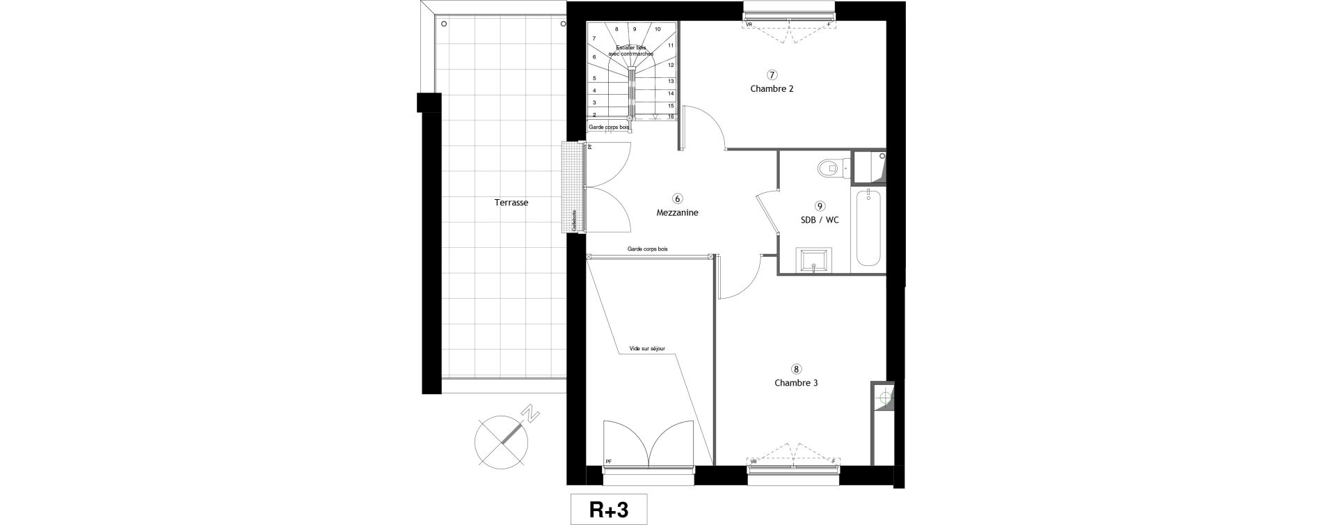 Duplex T4 de 82,80 m2 &agrave; Lille Lomme