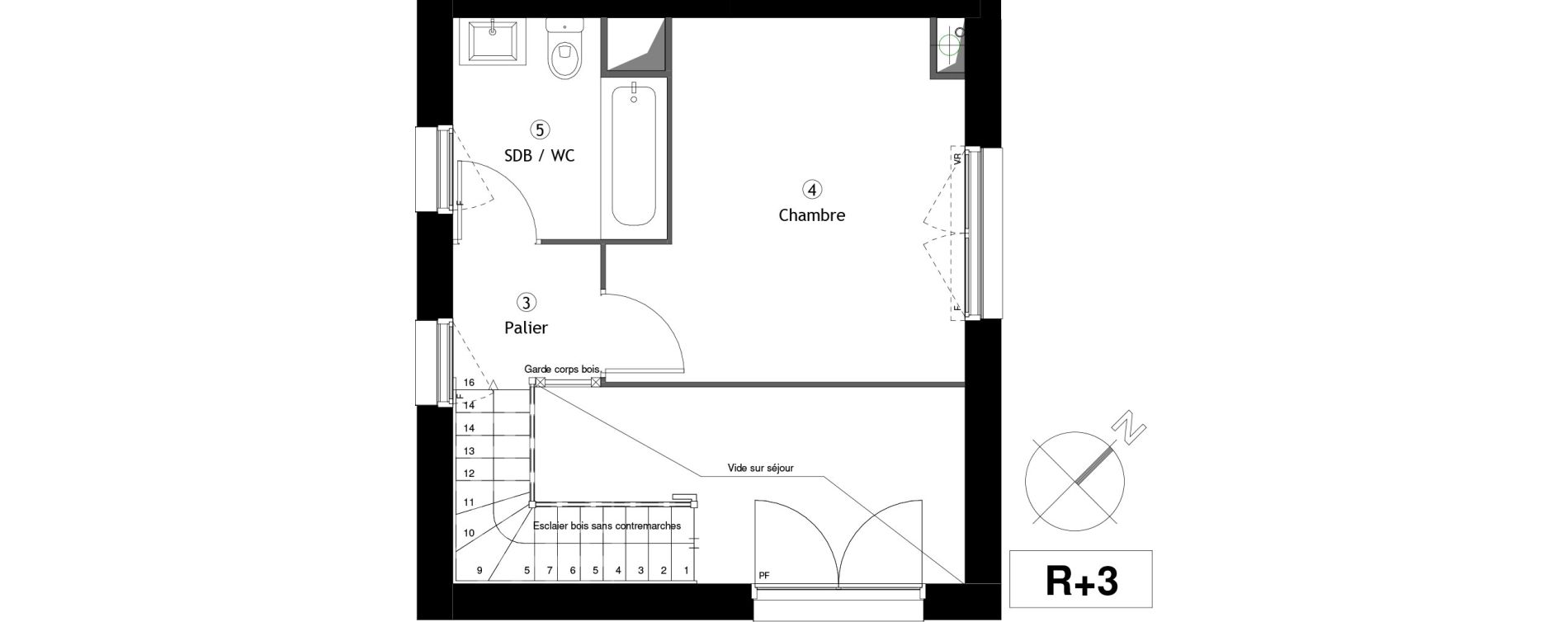 Duplex T2 de 48,90 m2 &agrave; Lille Lomme