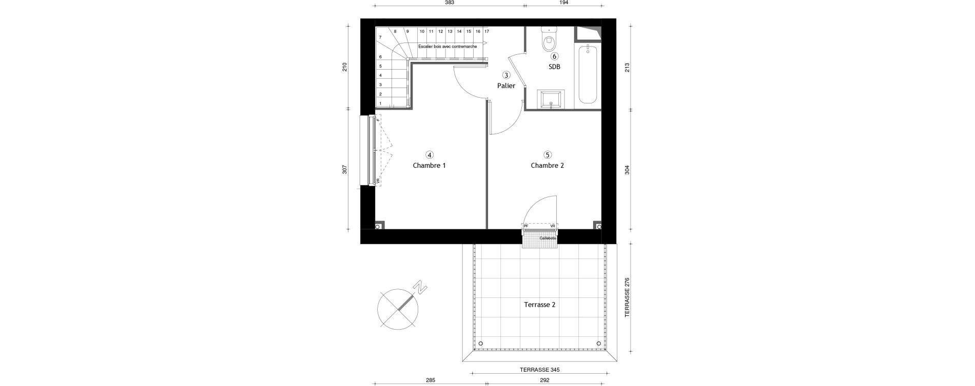 Duplex T3 de 61,70 m2 &agrave; Lille Lomme