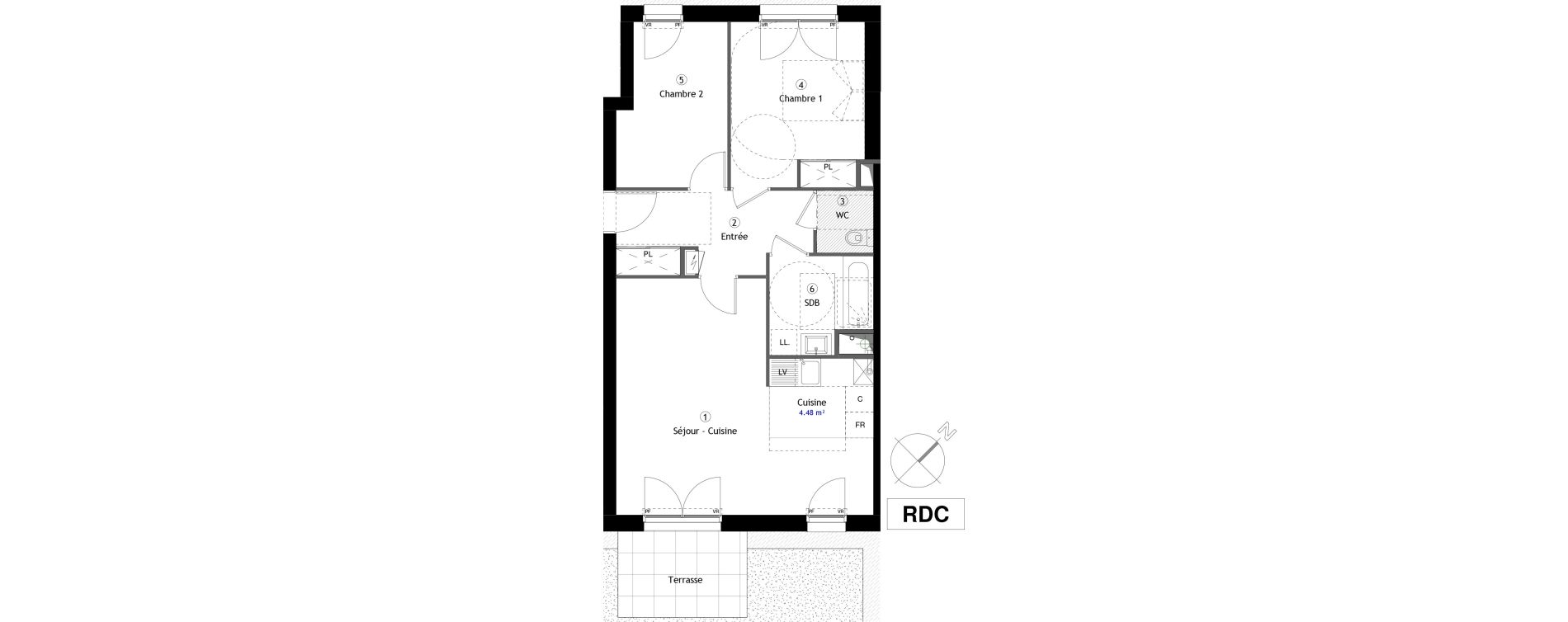 Appartement T3 de 64,40 m2 &agrave; Lille Lomme