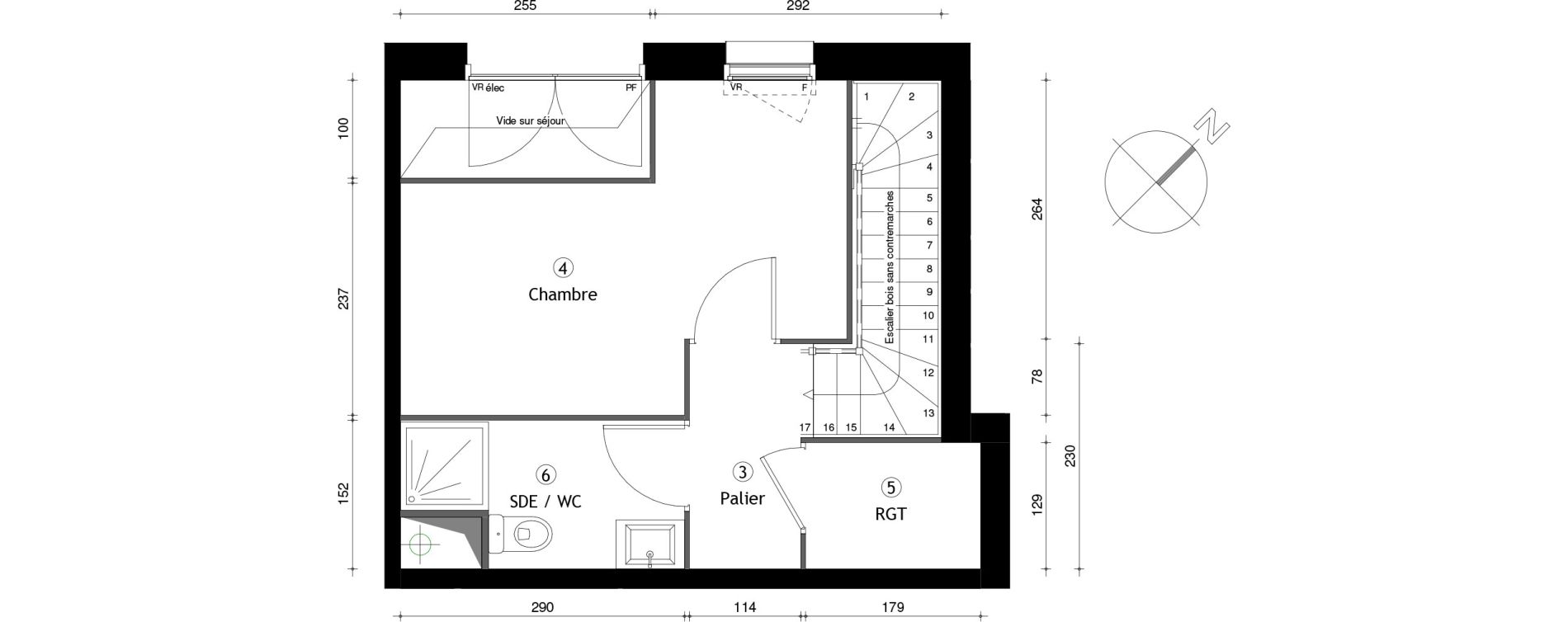 Duplex T2 de 45,30 m2 &agrave; Lille Lomme